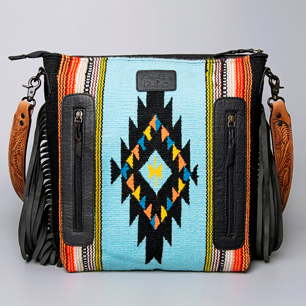 American Darling Crossbody Hand Tooled Saddle Blanket Genuine Leather Women Bag Western Handbag Purse