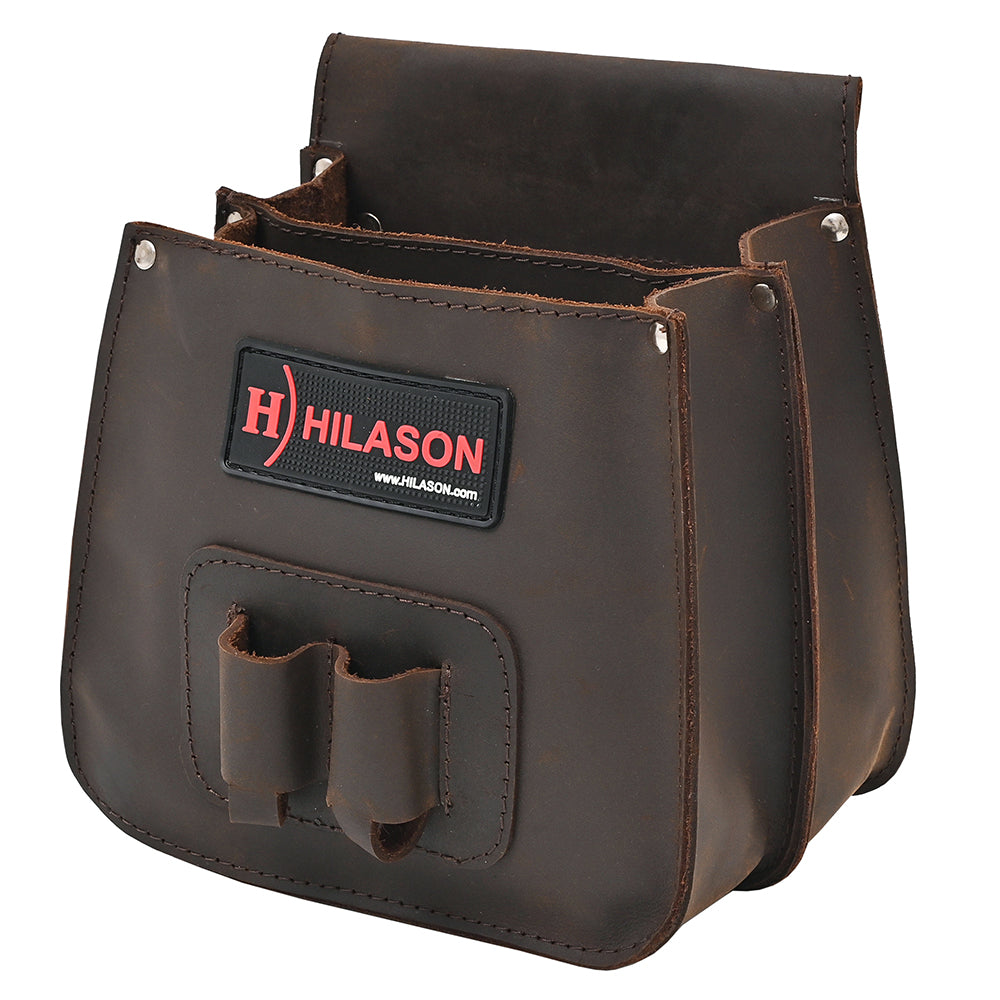 Hilason Genuine Thick Leather Shooting Shotgun Shell Bag Ammo Pouch