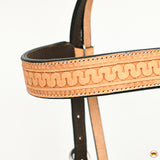 HILASON Western Horse Genuine American Leather Headstall & Breast Collar Set Tan