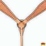 HILASON Western Horse Headstall & Breast Collar American Leather Floral Tan