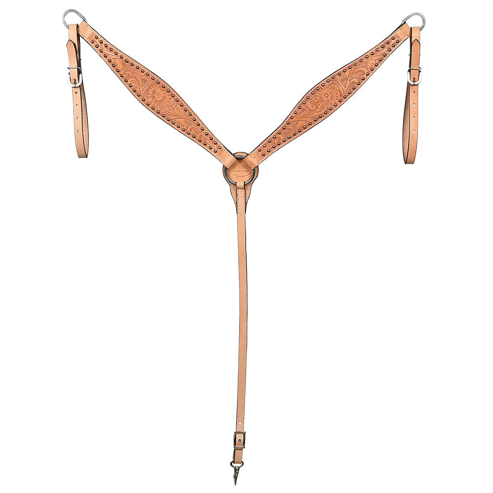 HILASON Western Horse Headstall & Breast Collar American Leather Floral Tan