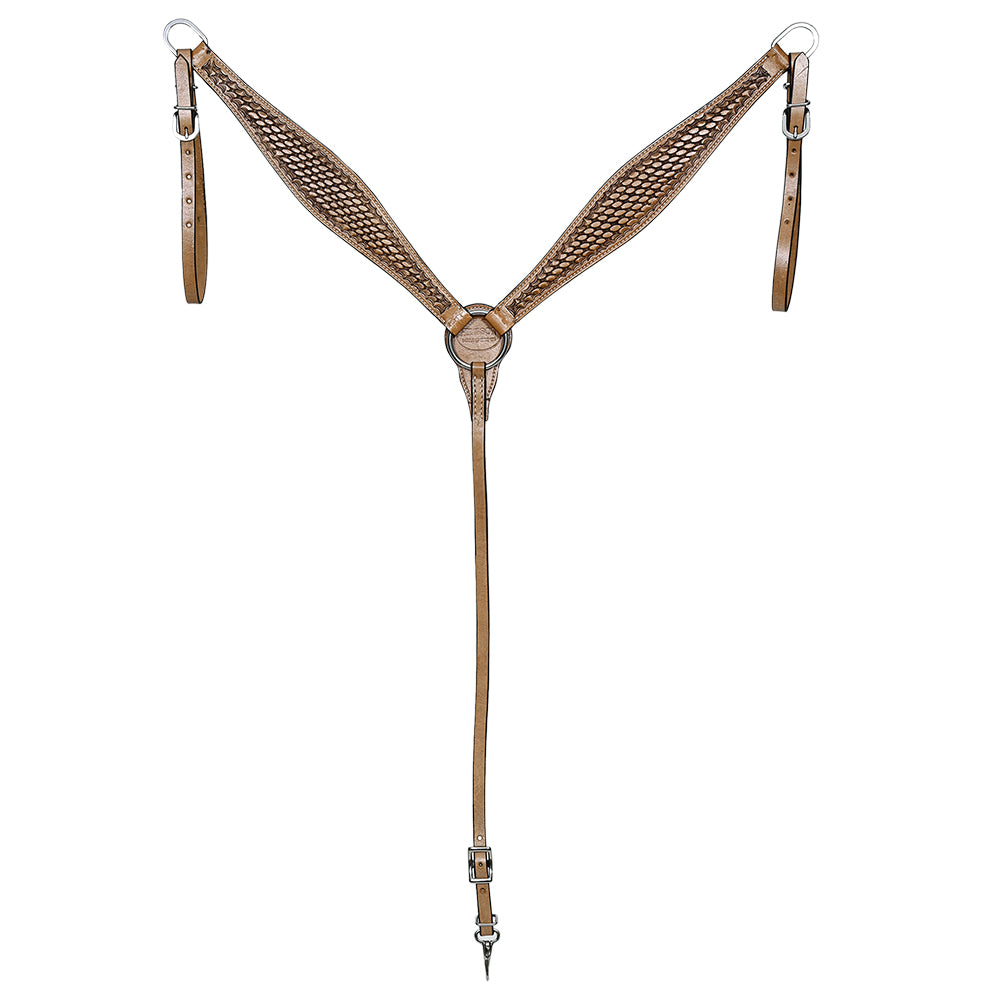 HILASON Western Horse Headstall & Breast Collar American Leather Basket Tan