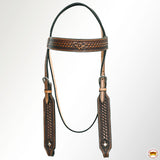 HILASON Western Horse Genuine American Leather Headstall & Breast Collar Set Brown
