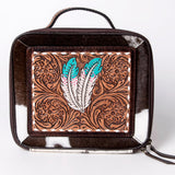 American Darling Jewelry Case Hand Tooled Hair-On Genuine Leather Women Bag Western Handbag Purse | Organizer for Travel