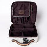 American Darling Jewelry Case Hand Tooled Hair-On Genuine Leather Women Bag Western Handbag Purse | Organizer for Travel