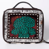 American Darling Jewelry Case Hand Tooled Hair-On Genuine Leather Women Bag Western Handbag Purse | Organizer for Travel