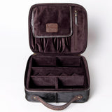 American Darling Jewelry Case Hand Tooled Hair-On Genuine Leather Women Bag Western Handbag Purse | Organizer for Travel