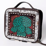 American Darling Jewelry Case Hand Tooled Hair-On Genuine Leather Women Bag Western Handbag Purse | Organizer for Travel