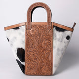 American Darling Tote Hair-On Hand Tooled Genuine Leather Western Women Bag Handbag Purse | Travel Bags College Casual