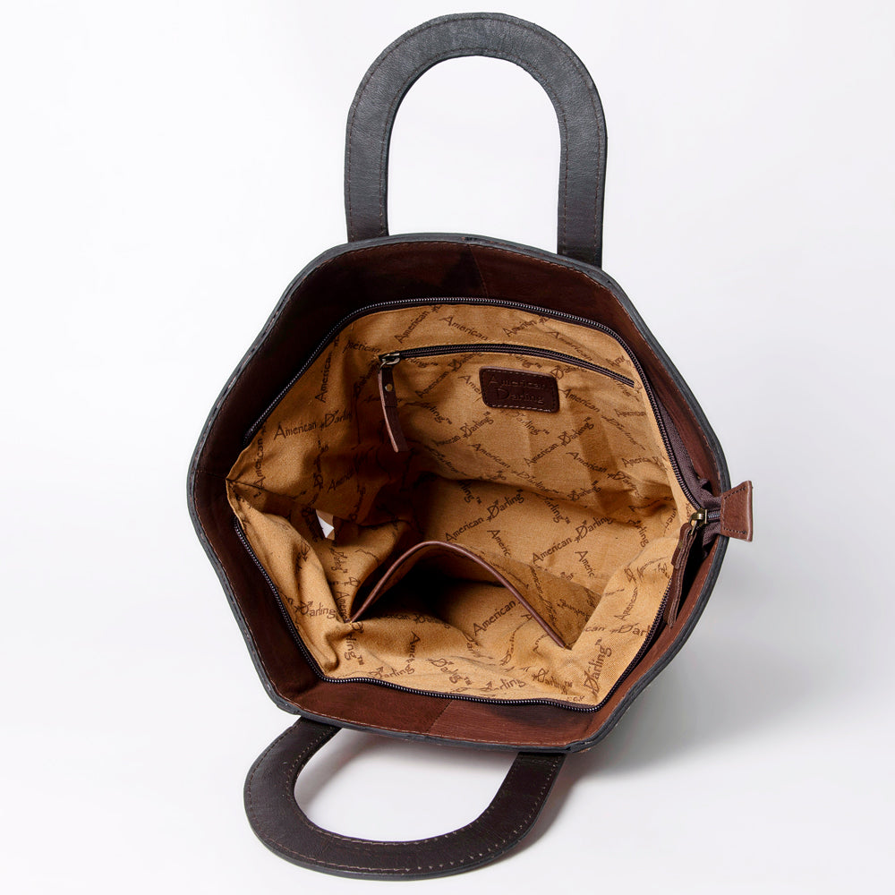 American Darling Tote Hair-On Hand Tooled Genuine Leather Western Women Bag Handbag Purse | Travel Bags College Casual