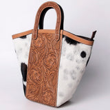 American Darling Tote Hair-On Hand Tooled Genuine Leather Western Women Bag Handbag Purse | Travel Bags College Casual