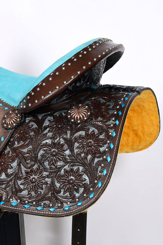 Comfytack By HILASON Western Leather Horse Barrel Racing Trail Saddle Tack Set Hand Tooled
