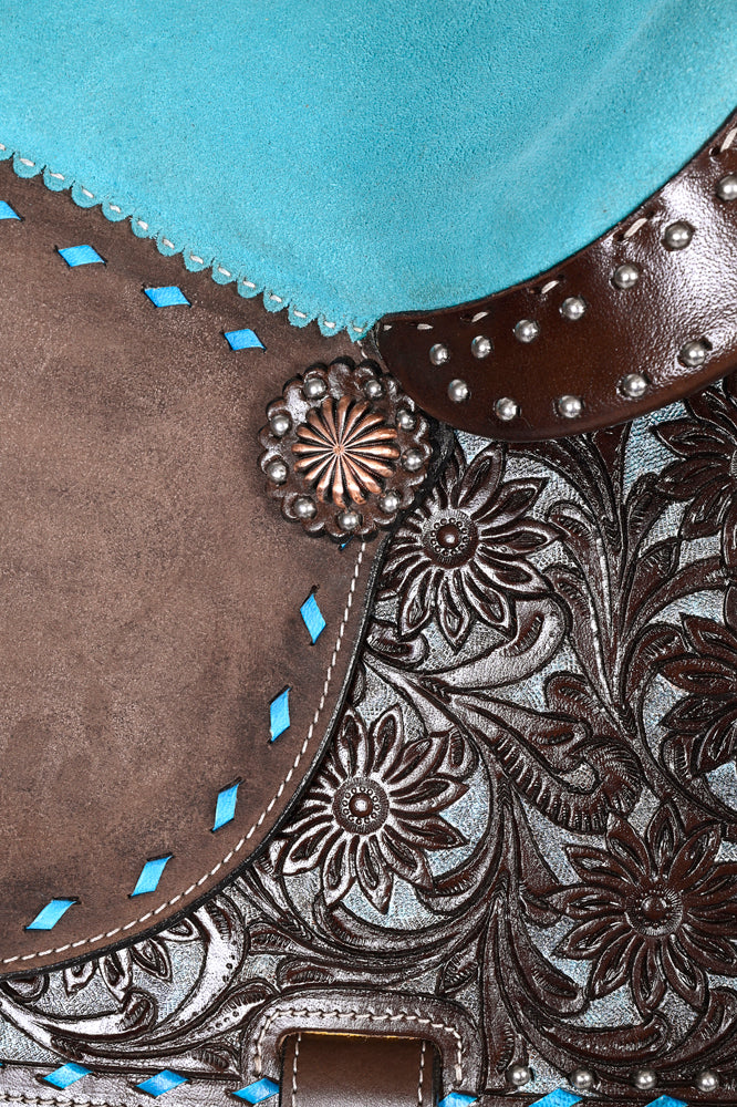 Comfytack By HILASON Western Leather Horse Barrel Racing Trail Saddle Tack Set Hand Tooled
