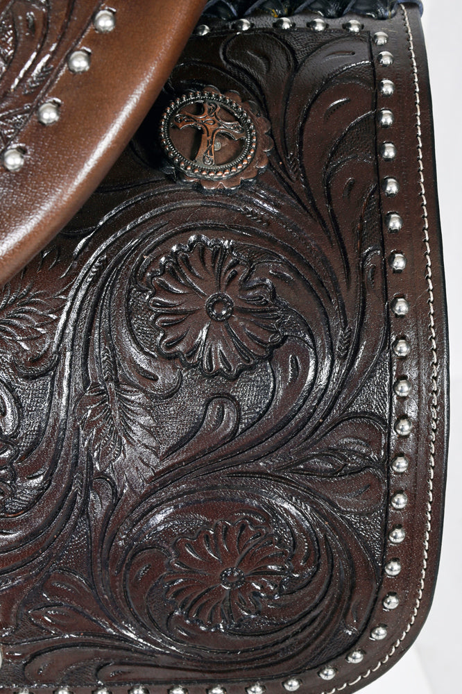 Western Horse Barrel Racing Trail Saddle Tack Set American Leather Comfytack