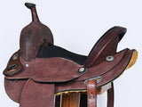 Comfytack Western Horse Barrel Racing Trail Pleasure American Leather Saddle Tack Set With Reins Brown