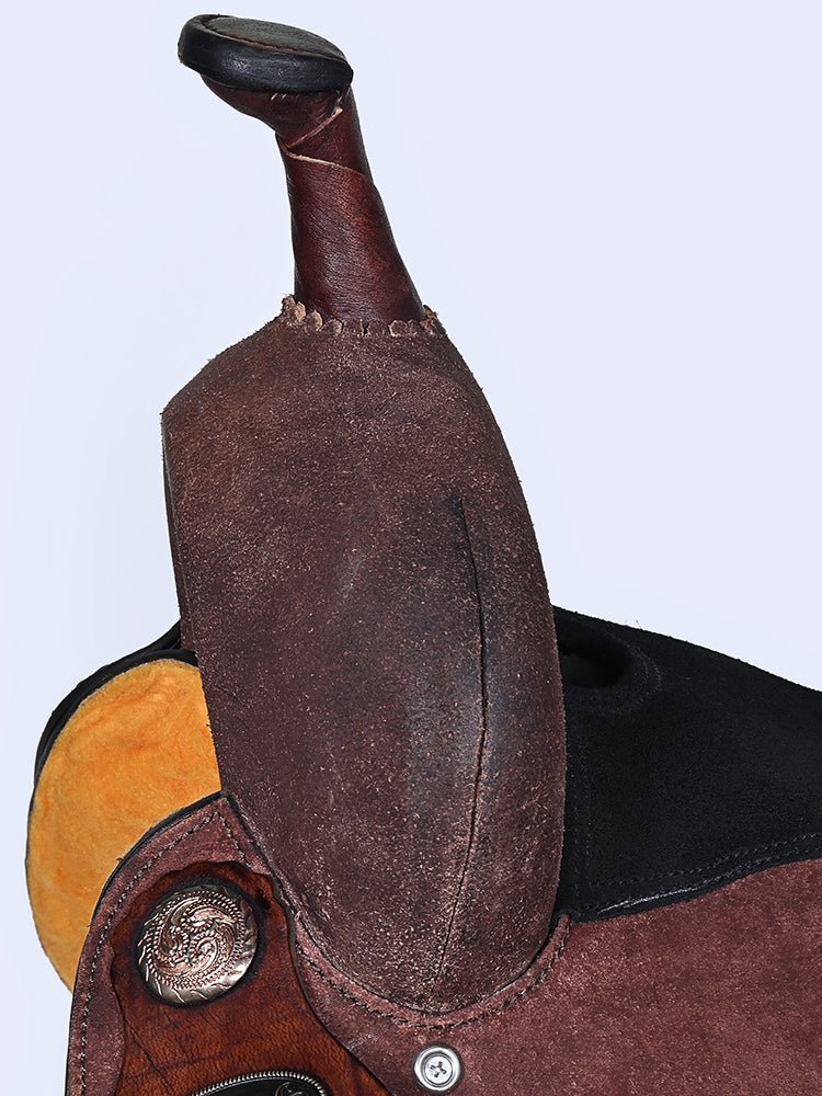 Comfytack Western Horse Barrel Racing Trail Pleasure American Leather Saddle Tack Set With Reins Brown