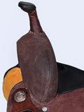 Comfytack Western Horse Barrel Racing Trail Pleasure American Leather Saddle Tack Set With Reins Brown