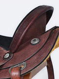 Comfytack Western Horse Barrel Racing Trail Pleasure American Leather Saddle Tack Set With Reins Brown