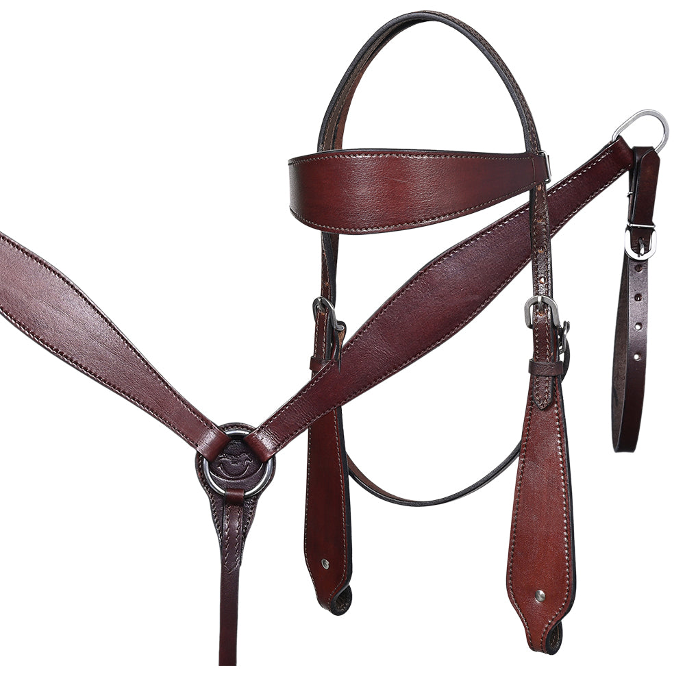 Comfytack Western Horse Barrel Racing Trail Pleasure American Leather Saddle Tack Set With Reins Brown