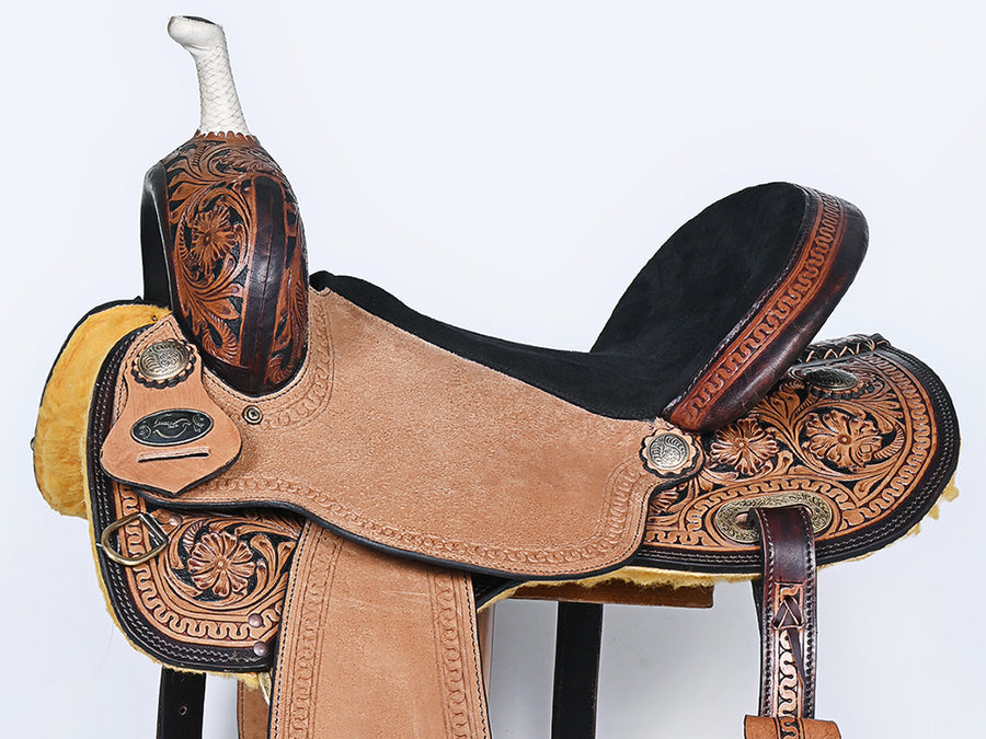 Comfytack Western Saddle Leather Trail Horse Tack Set Dark Brown | Western Saddle | Saddle for Horses | Horse Tack Set