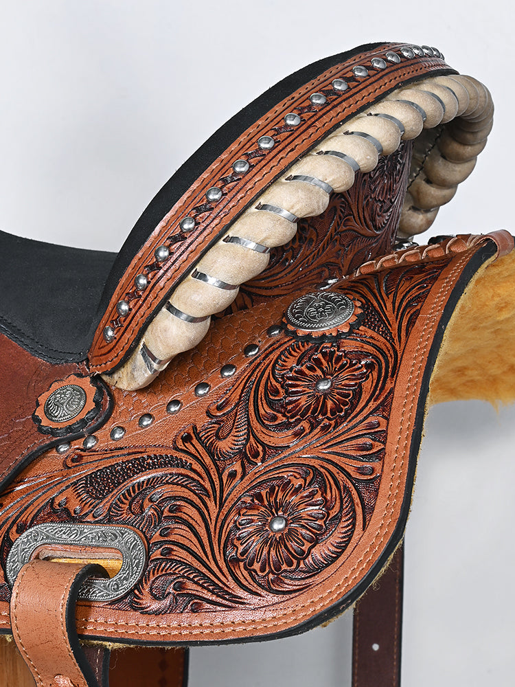 Comfytack Western Saddle Leather Trail Horse Tack Set Brown | Western Saddle | Saddle for Horses | Horse Tack Set
