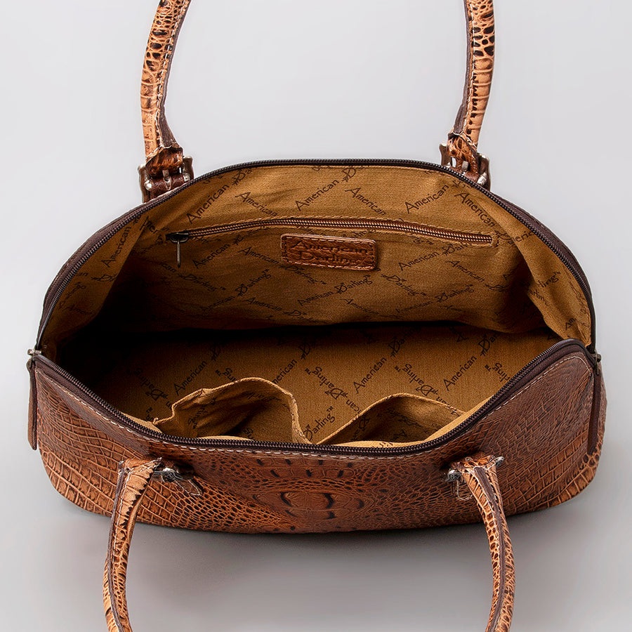 American Darling Tote Crocodile Embossed Genuine Leather Western Women Bag Handbag Purse | Travel Bags College Casual