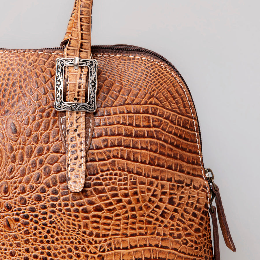 American Darling Tote Crocodile Embossed Genuine Leather Western Women Bag Handbag Purse | Travel Bags College Casual
