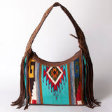 American Darling Hobo Hair-On Saddle Blanket Fabric Genuine Leather Western Women Bag | Handbag Purse Bags for Wallet Cute