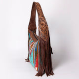 American Darling Hobo Hair-On Saddle Blanket Fabric Genuine Leather Western Women Bag | Handbag Purse Bags for Wallet Cute