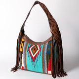 American Darling Hobo Hair-On Saddle Blanket Fabric Genuine Leather Western Women Bag | Handbag Purse Bags for Wallet Cute