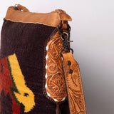 American Darling Messenger Bag Saddle Blanket Fabric Genuine Leather Western Women Handbag Purse | Cute