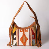 American Darling Hobo Hair-On Saddle Blanket Fabric Genuine Leather Western Women Bag | Handbag Purse Bags for Wallet Cute