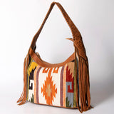 American Darling Hobo Hair-On Saddle Blanket Fabric Genuine Leather Western Women Bag | Handbag Purse Bags for Wallet Cute