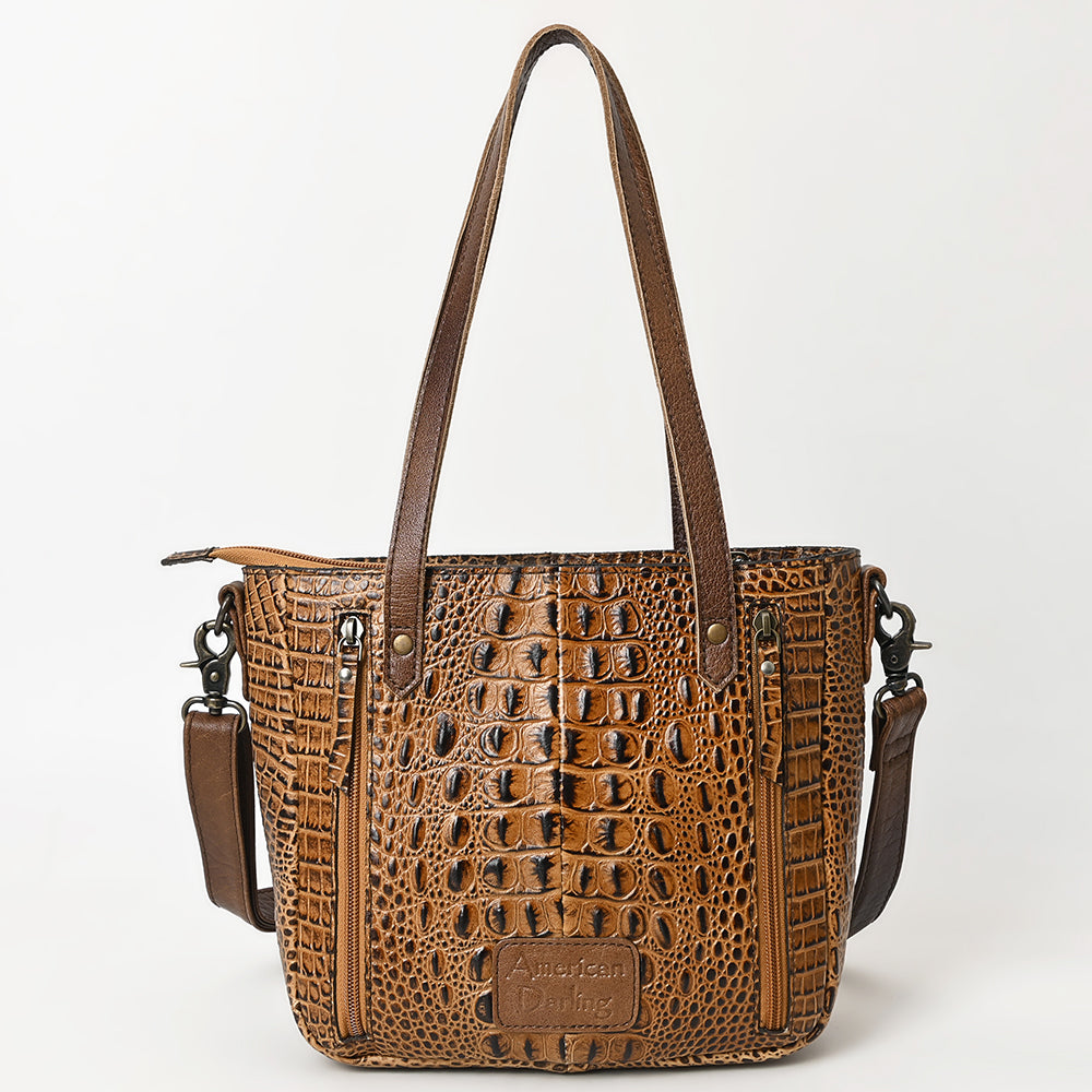 American Darling Tote Crocodile Embossed Genuine Leather Western Women Bag Handbag | for Cute Laptop