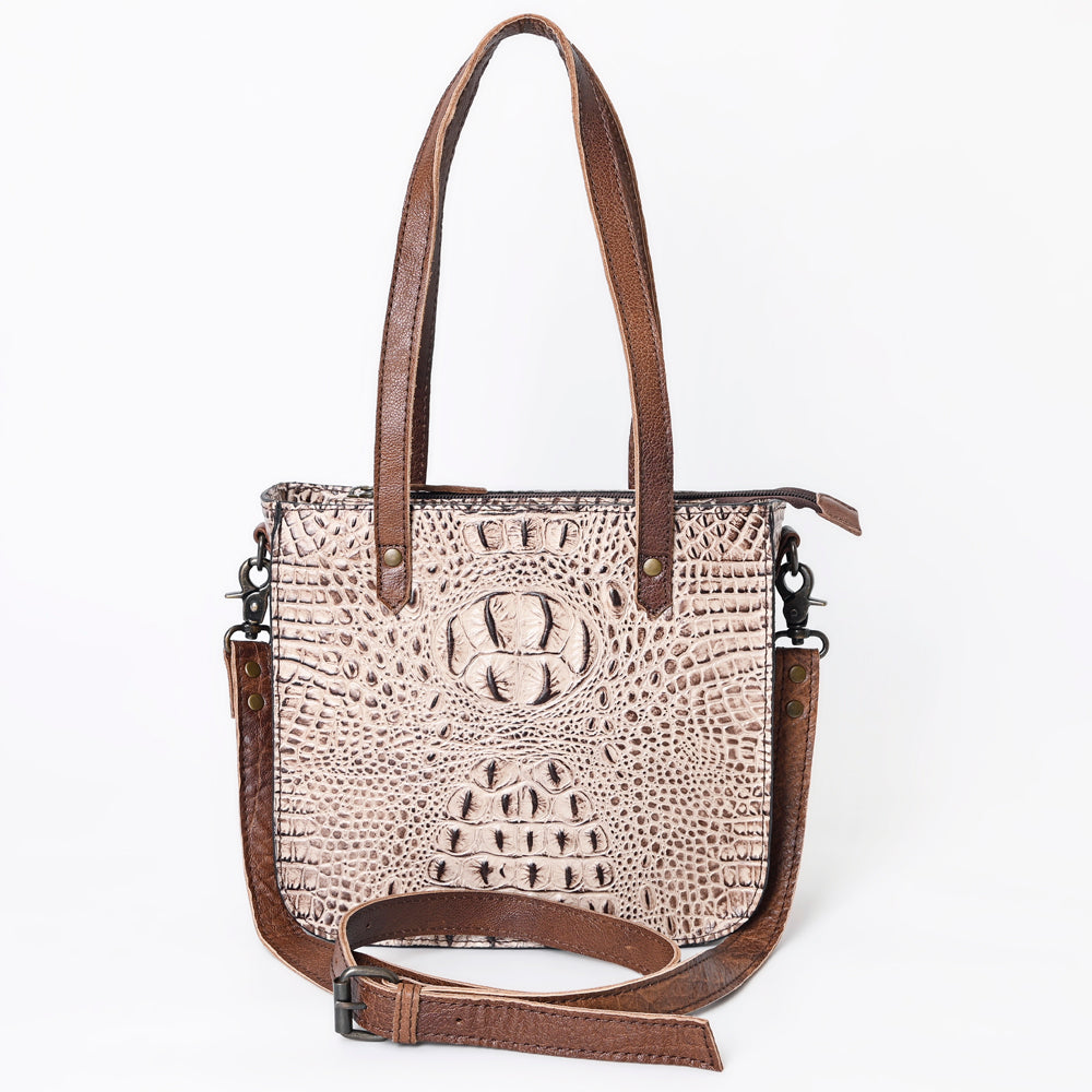 American Darling Tote Crocodile Embossed Genuine Leather Western Women Bag Handbag | for Cute Laptop