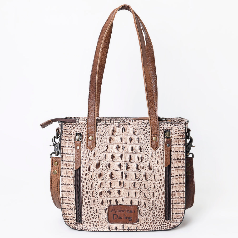 American Darling Tote Crocodile Embossed Genuine Leather Western Women Bag Handbag | for Cute Laptop