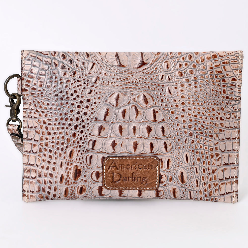 American Darling Coin Purse Crocodile Embossed Genuine Leather Western Women Bag | Handbag Wallet Purses