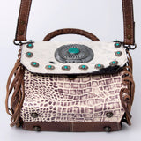 American Darling Briefcase Crocodile Embossed Hair on Genuine Leather Western Women Bag Handbag | Briefcase Bag | Briefcase for Women | Cute Briefcase Bag | Laptop Briefcase Bag