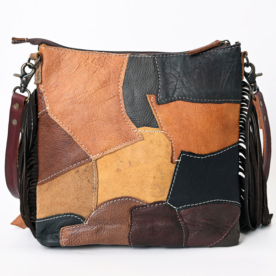 American Darling Leather Crossbody Bag – Colorful Design, Fringes, Western Style, Premium Handbag