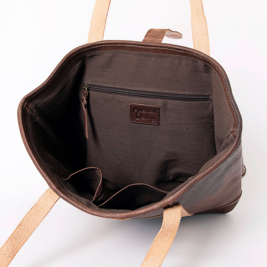 American Darling Tote Bag Western Hair-On Cowhide Genuine Leather Handcrafted Purse with Fringes and YKK Zipper
