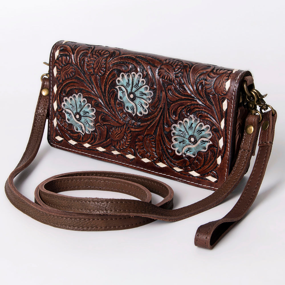 American Darling Wallet Hand Tooled Genuine Leather Western Women Bag | Handbag Purse Wristlet Travel Clutch