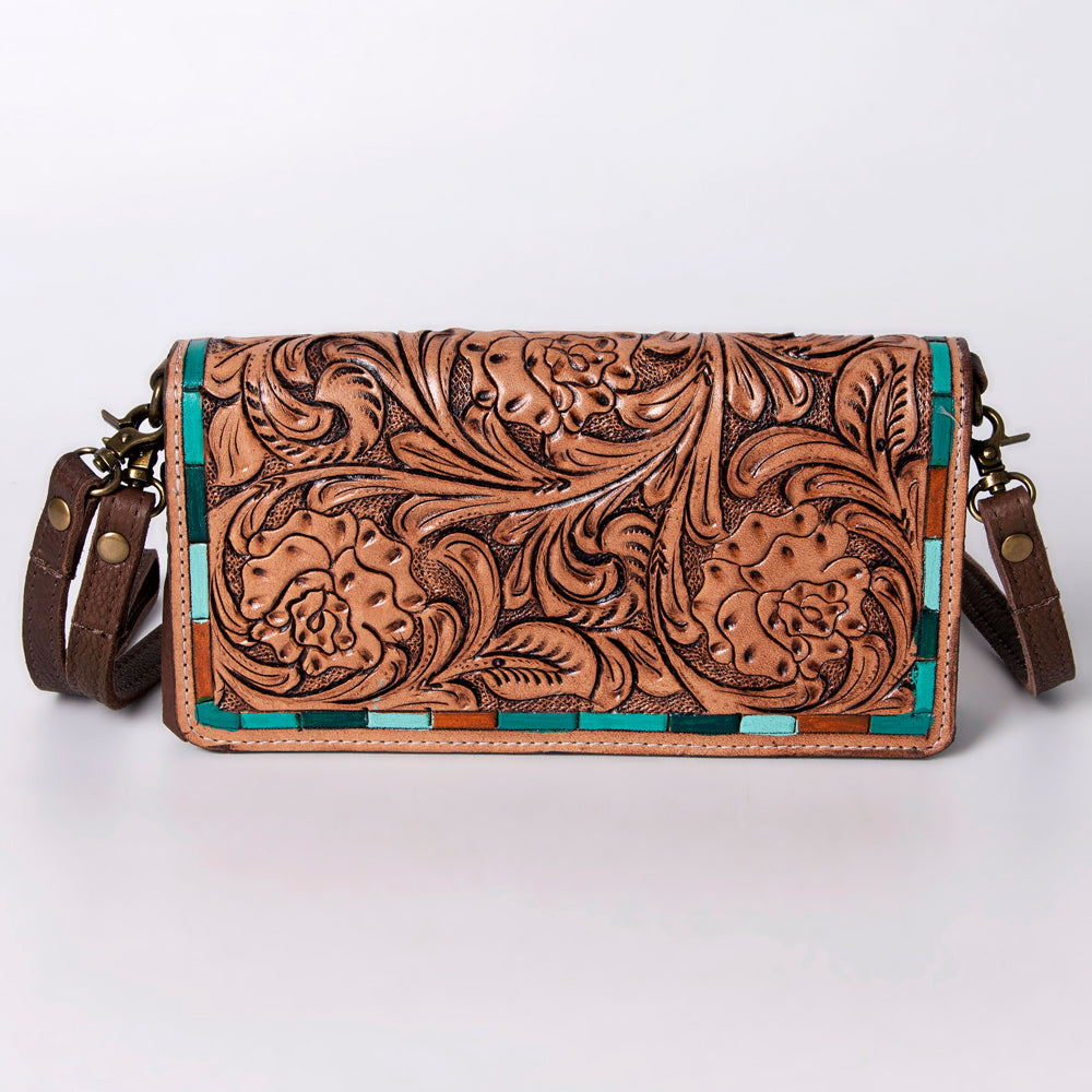 American Darling Wallet Hand Tooled Genuine Leather Western Women Bag | Handbag Purse Wristlet Travel Clutch