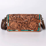 American Darling Wallet Hand Tooled Genuine Leather Western Women Bag | Handbag Purse Wristlet Travel Clutch