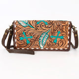 American Darling Wallet Hand Tooled Genuine Leather Western Women Bag | Handbag Purse Wristlet Travel Clutch