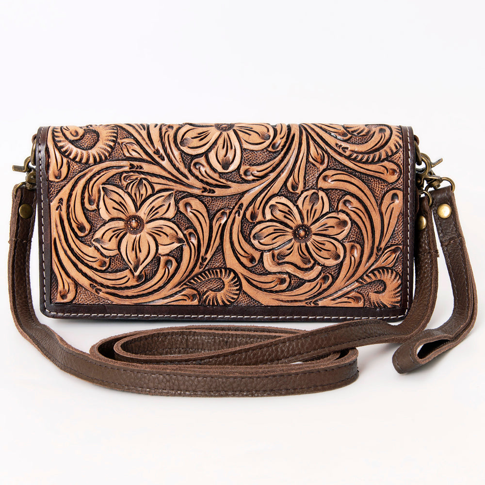 American Darling Wallet Hand Tooled Genuine Leather Western Women Bag | Handbag Purse Wristlet Travel Clutch