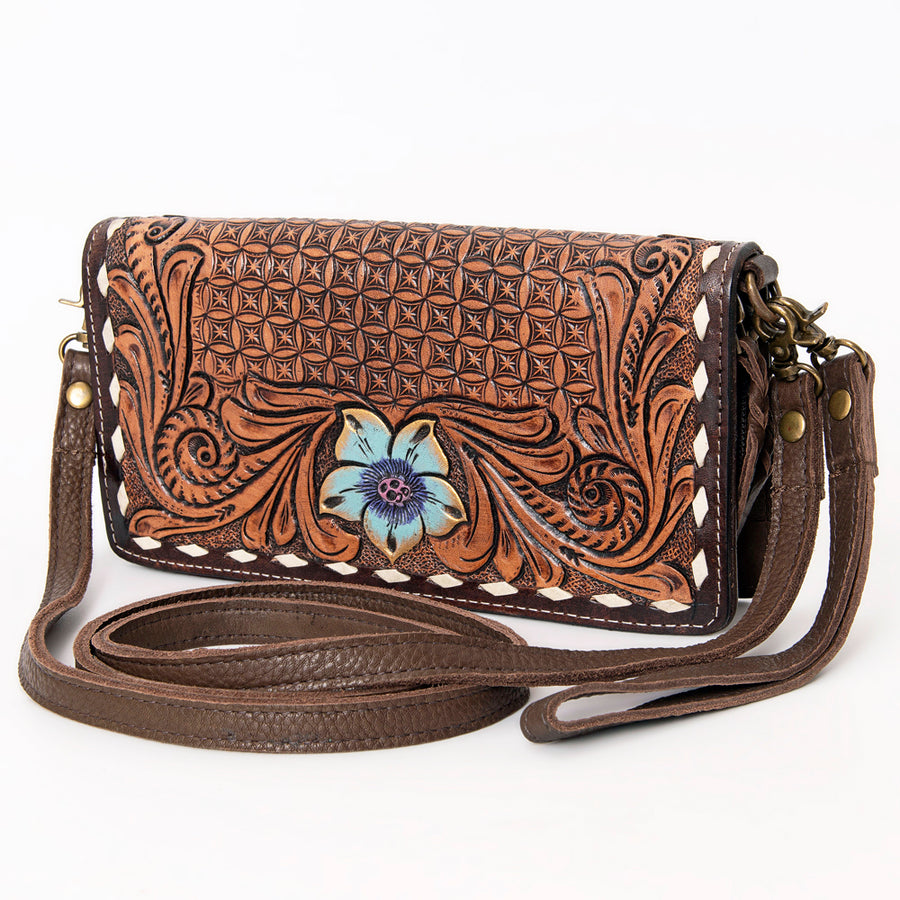 American Darling Hand Tooled Leather Organiser Bag - Uhorse