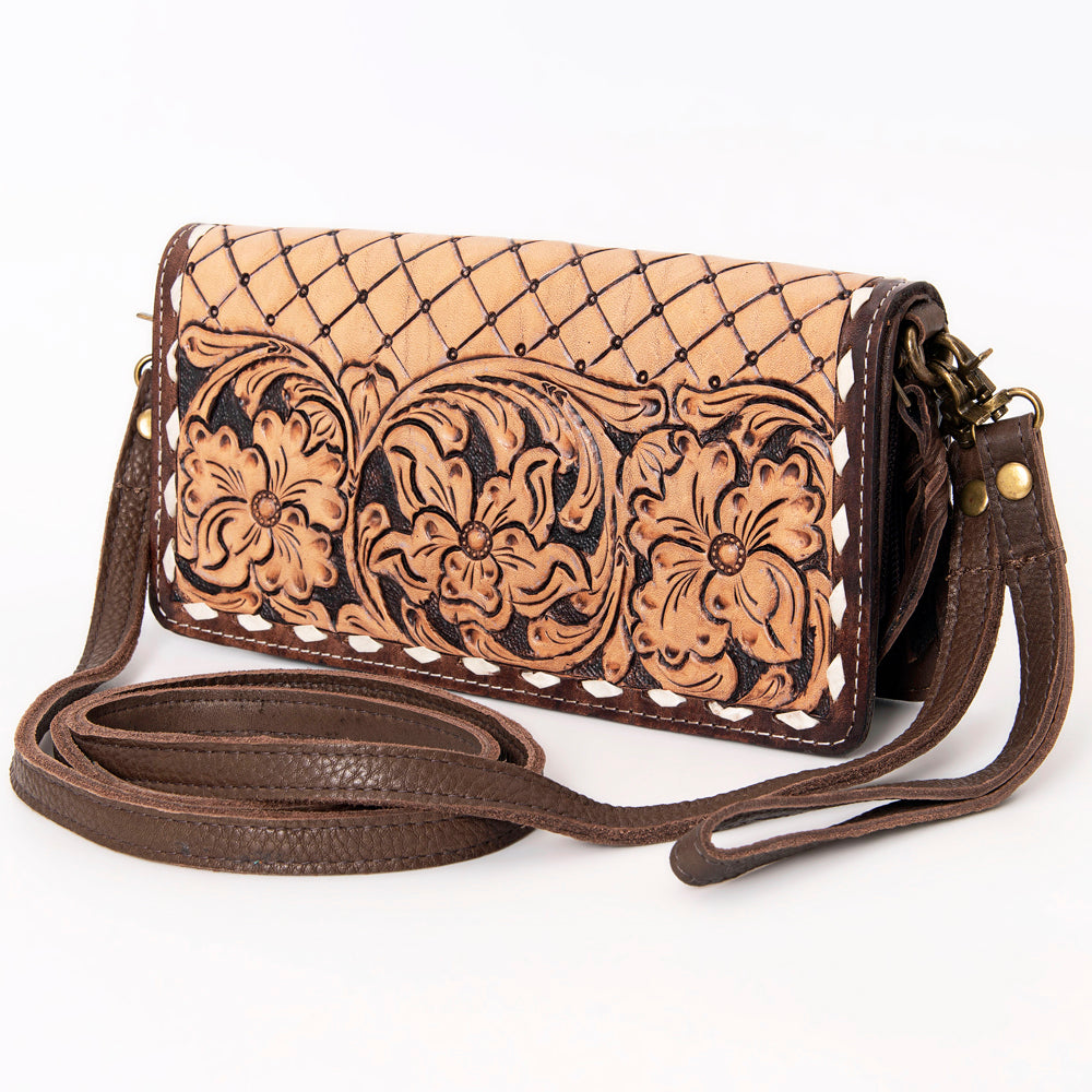 American Darling Wallet Hand Tooled Genuine Leather Western Women Bag | Handbag Purse Wristlet Travel Clutch