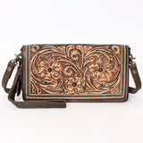 American Darling Wallet Hand Tooled Genuine Leather Western Women Bag | Handbag Purse Wristlet Travel Clutch