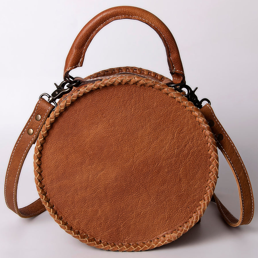 American Darling Women's Canteen Bag Western Hand Tooled Genuine Leather Handbag and Ladies Purse