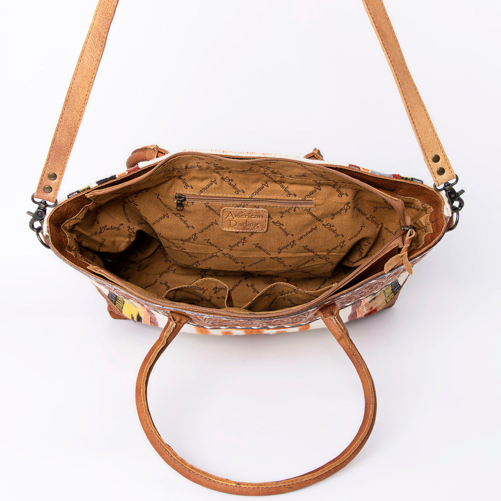 American Darling Tote Saddle Blanket Genuine Leather Western Women Bag Handbag Purse | Travel Bags Cute College Casual for